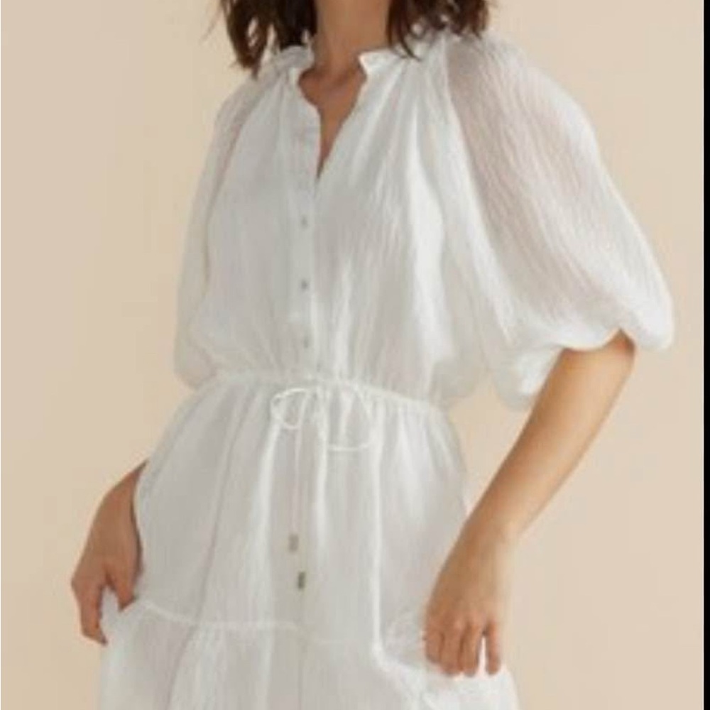 MINKPINK White Ruffled Tie Front Sundress